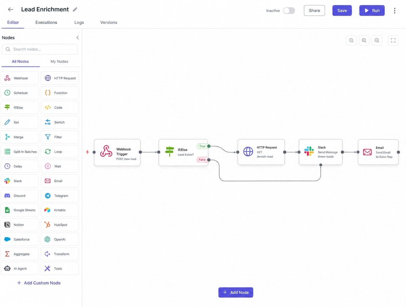 Node Workflow Engine screenshot